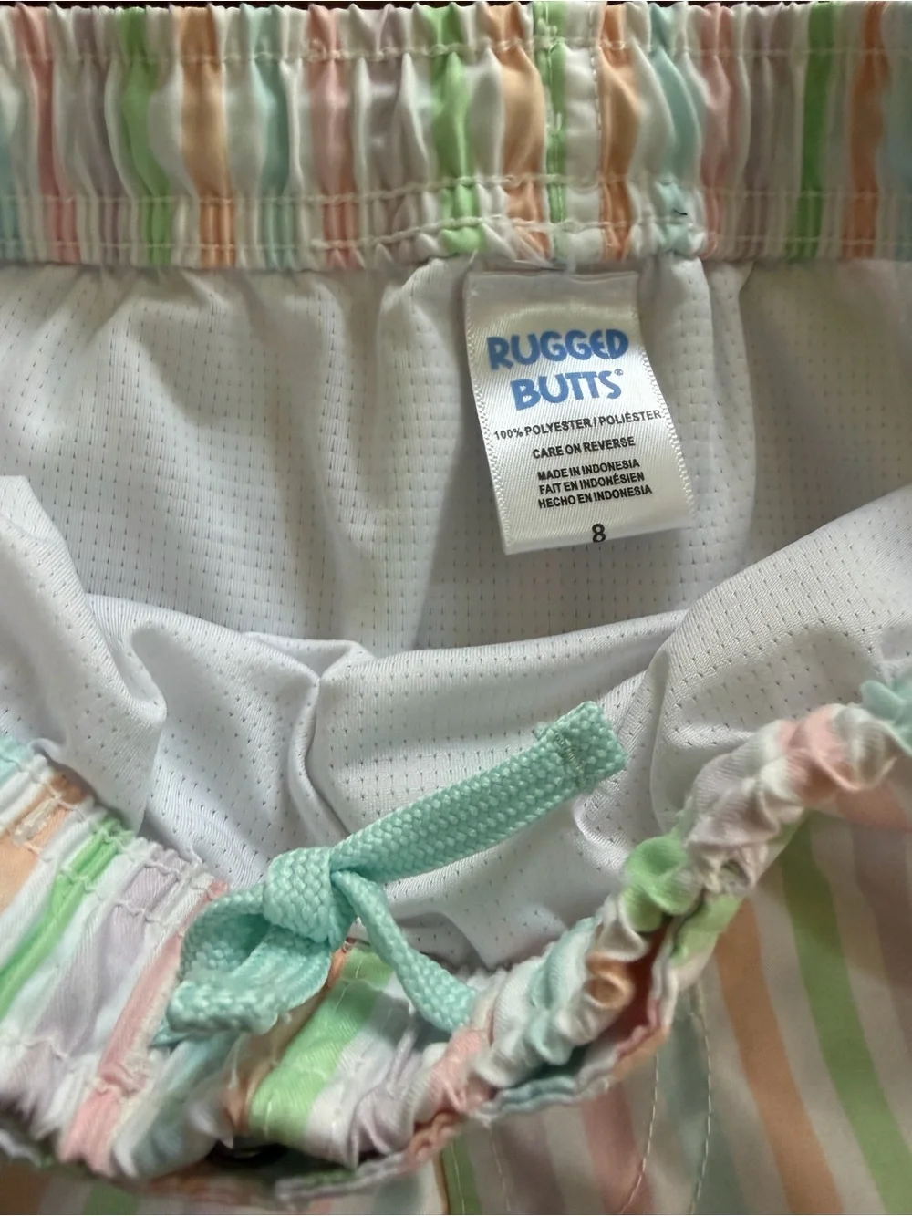Boys Pastel Stripe Swim Trunks